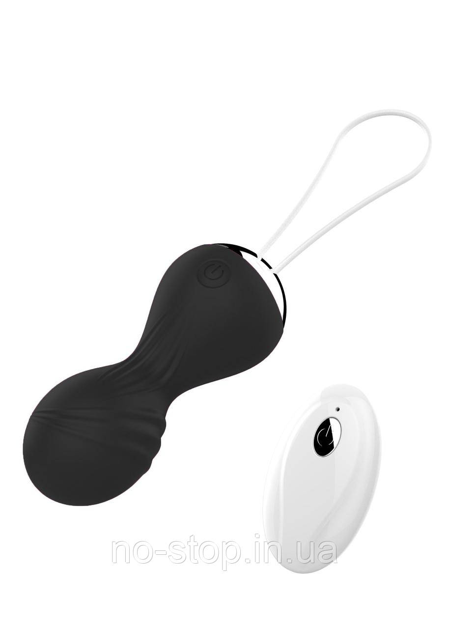 Вагінальні кульки Vibrating Silicone Kegel Balls USB 10 Function / Remote control -Black, фото 1