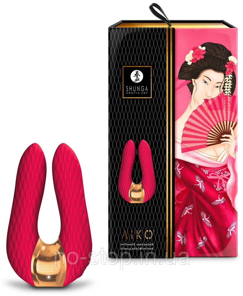 Подвіний вібратор Shunga Aiko Raspberr, фото 1