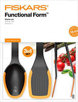 Набор кухонных принадлежностей Fiskars Functional Form (ложка + лопатка + щипцы) (1027306)