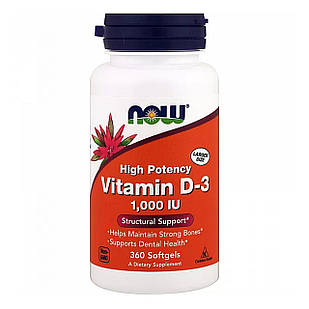 Вітамін D3 (Vitamin D3) 1000 МО 360 капсул NOW-00375