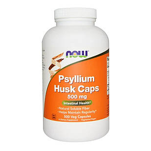 Псиліум лушпиння насіння подорожника (Psyllium Husk) 500 мг 500 капсул NOW-05972