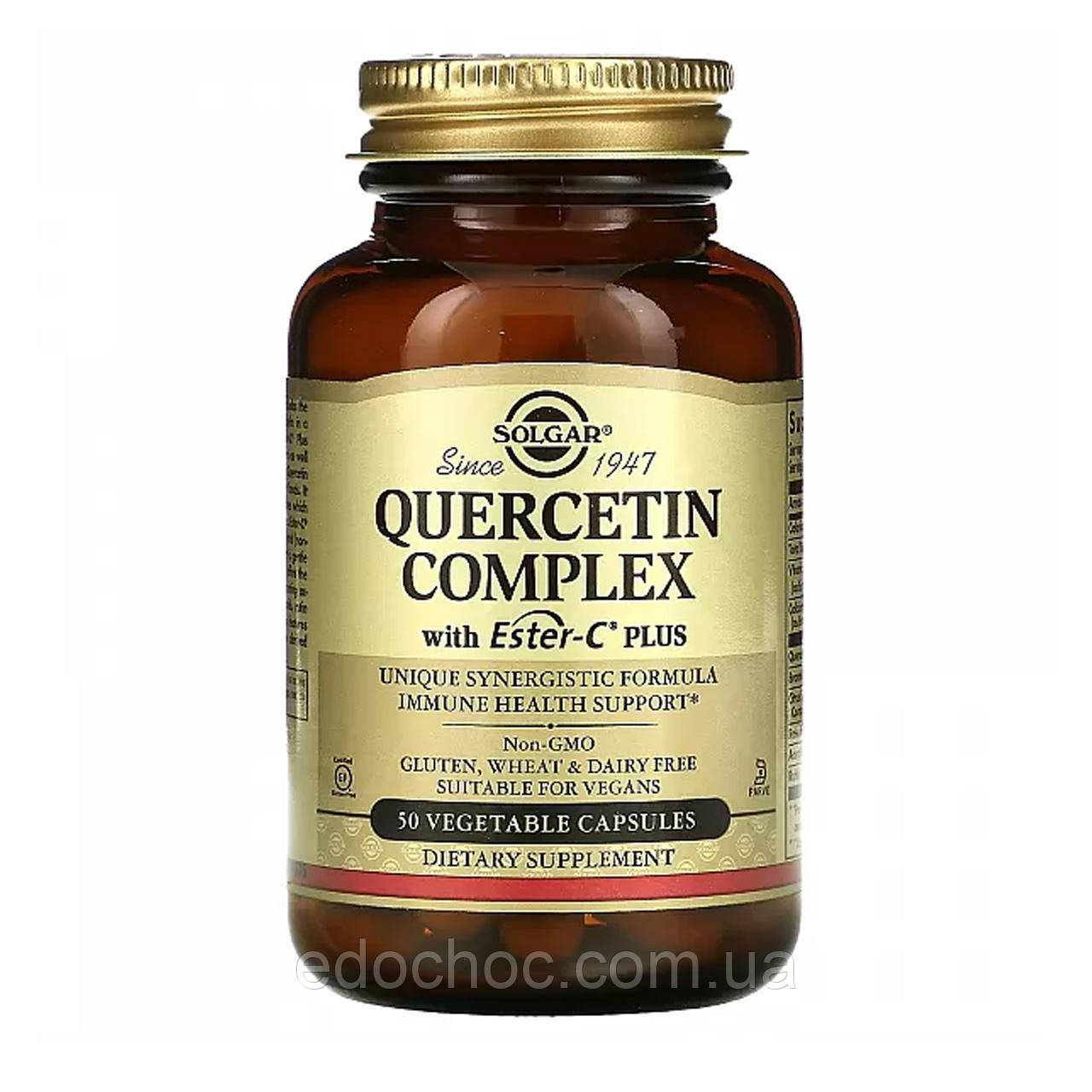 Кверцетин комплекс із естер-C плюс (Quercetin complex) 500 мг 50 капсул SOL-02318, фото 1