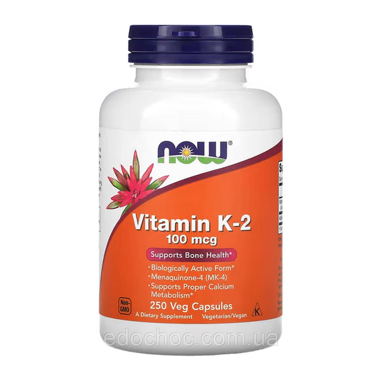 Вітамін К2 (Vitamin K2) 100 мкг 250 капсул NOW-00991