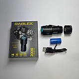Ліхтар ручний RABLEX RB902, 2000Lm, АКБ 18350, USB Type C, фото 9