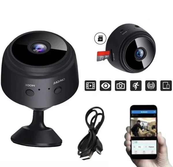 Бездротова міні камера IP A9 з WiFi та датчиком руху FullHD 1080, екшн мініатюрна відеокамера USB, фото 1