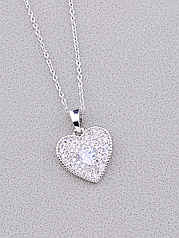 Ланцюжок жіночий сріблястий з кулоном Серце код 2335