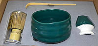 Набор посуды для приготовления чая матча "Чабако", 4 предмета Чабако-бірюза