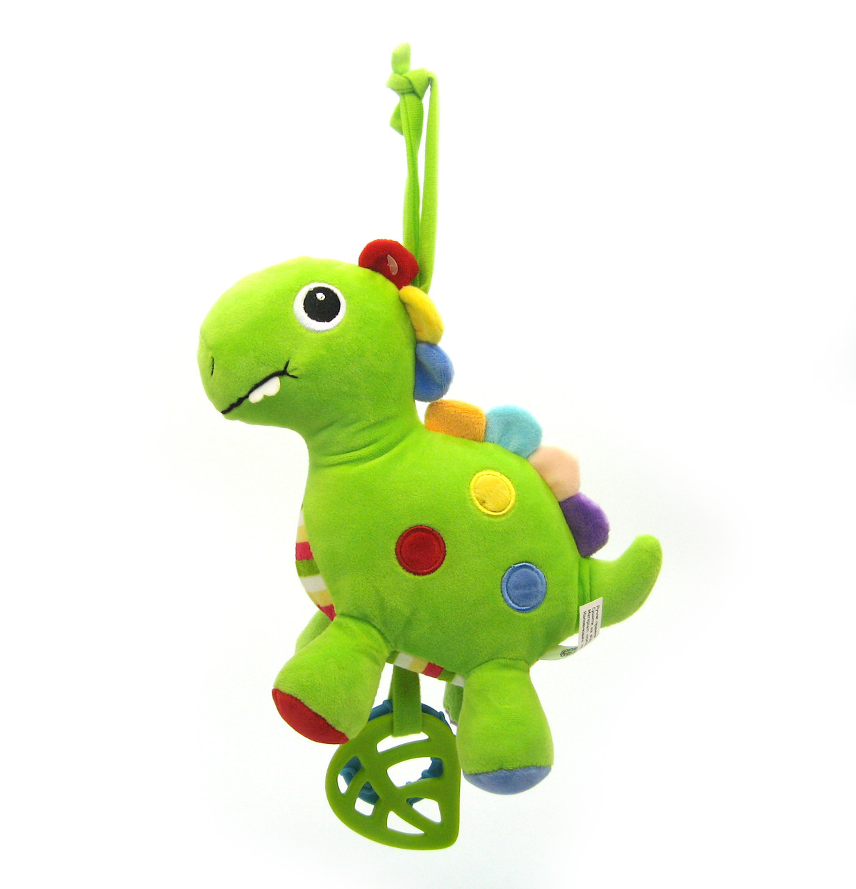 Підвіска плюшева Динозавр з шаруділками та гризунками, 19 см, фото 1