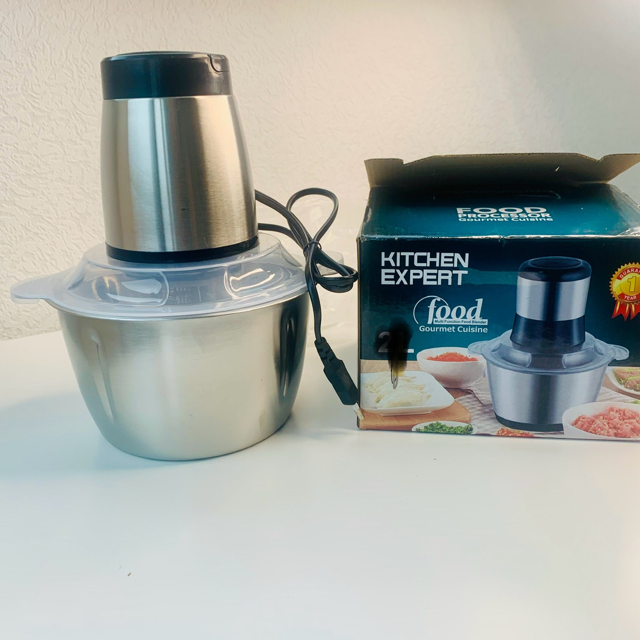 Блендер Food Processor 3 л подрібнювач кухонний 000W металева чаша на 3 л чопер