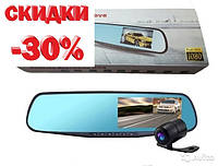 Автомобільне дзеркало відеореєстратор для машини на 2 камери VEHICLE BLACKBOX DVR 1080p камерою заднього огляду.