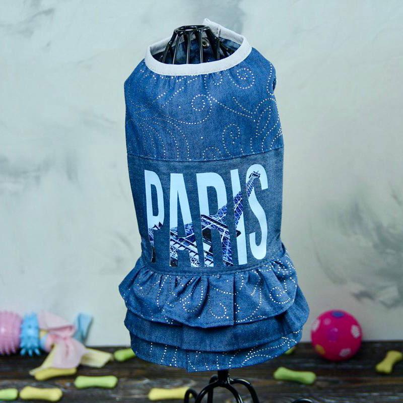 Париж плаття для собак дівчаток котон M