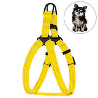 Шлея для собак BronzeDog желтая пластиковый фастекс 1228 68Т 10мм (24-30см)
