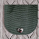 Клапан для в'язаної сумки.  Зелений пітон, фото 3