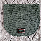 Клапан для в'язаної сумки.  Зелений пітон, фото 4