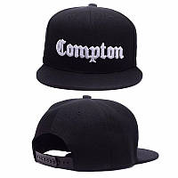 Кепка с прямым козырьком Snapback реперка - снепбек Compton 2 Черная