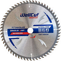 Круг отрезной по дереву WellCut Standart 230*22,23 (60Т)