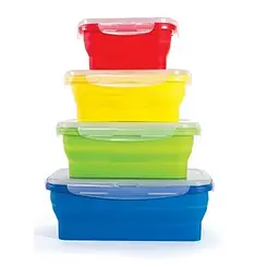 Набір силіконових складних харчових контейнерів багаторазовий Preservation Box 5331 4 шт Jb