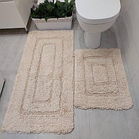 Набор хлопоковых ковриков для ванной и туалета 100х60 50х60 Турция