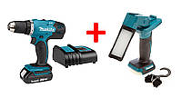 Шурупокрут акумуляторний Makita DDF453SYX5 з ліхтарем Makita DML816X (42 Нм, 1.5-13 мм, LXT, DDF453BEO2)