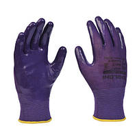 Перчатки Долони /пар/ D-OIL фиолет,трикотаж с нитрил.покрытием( неполный облив) р,8