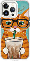 Чехол чехол bumper magsafe Endorphone iPhone 13 Pro Зеленоглазый кот в очках (4054pm-2372-269 FE, код: 7941756