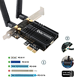 Ubit Wi-Fi 6 AX3000E PCIE 2974 Мбіт/с тридіапазонна Wi-Fi мережева карта (6G/5G/2,4G), BT 5.2, OFDMA, MU-MIMO, фото 5