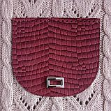 Клапан для в'язаної сумки. Бордовий пітон, фото 3