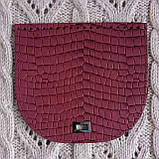 Клапан для в'язаної сумки. Бордовий пітон, фото 4