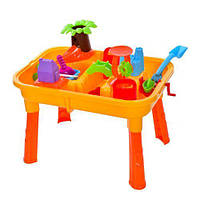 Игровой столик песочница со стульчиком и крышкой M 0832 U/R Детский столик с игрушками для песочницы