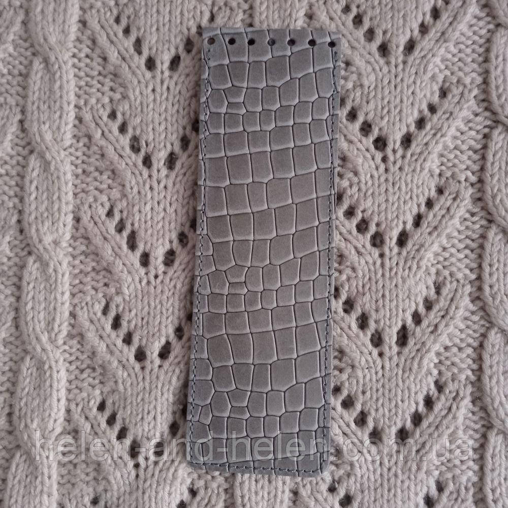 Клапан вузький із тисненням. Колір "Сірий Пітон", фото 1