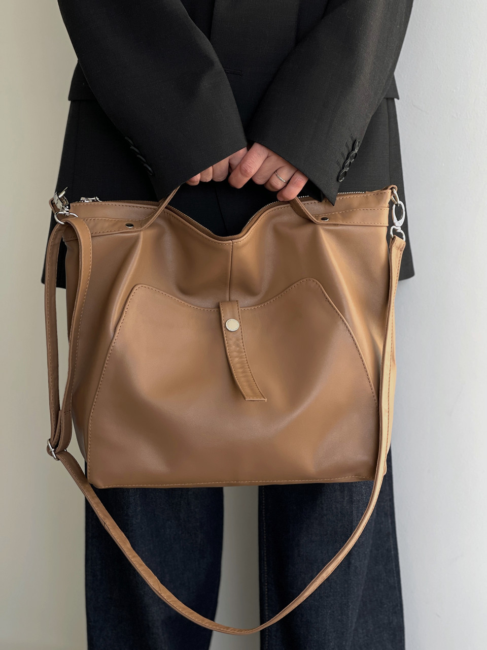 Містка сумка з натуральної шкіри, фото 1