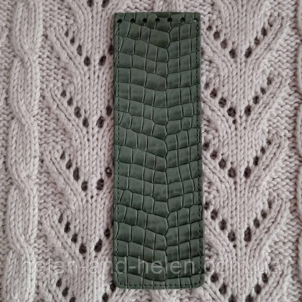 Клапан вузький із тисненням. Колір "Зелений Пітон", фото 1