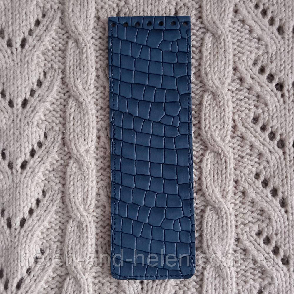 Клапан вузький із тисненням. Колір "Синій Пітон", фото 1