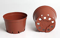 Горшок миска для хризантем 2 л h 11.2 Ø 18 см пластиковый цветочный контейнер круглый терракот Kloda