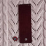 Клапан вузький із тисненням. Колір "Бордовий Пітон", фото 2