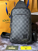 Мужская брендовая сумка "Louis Vuitton Avenue Sling Damier Graphite" (Люкс качество)