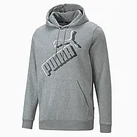 Серое худи puma essentials big logo men's hoodie новое оригинал из сша