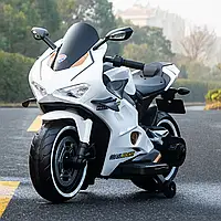 Дитячий електромобіль мотоцикл M 5056 EL-1 Ducati MP3+USB, AUX, шкіряне сидіння, світло, звук / білий