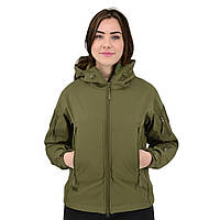 Женская куртка тактическая Eagle Soft Shell с флисом Олива 3XL (3_04357)