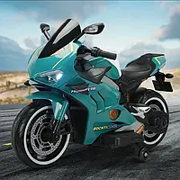 Дитячий електромобіль мотоцикл M 5056 EL-5 Ducati MP3+USB, AUX, шкіряне сидіння, світло, звук / зелений