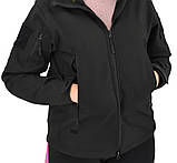 Жіноча куртка тактична Eagle Soft Shell із флісом Чорна XXL (3_04355), фото 9