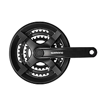 Шатуни комплект FC-TY301 SHIMANO TX 170мм 24/34/42Т 8/7/6 шв. з захистом чорний