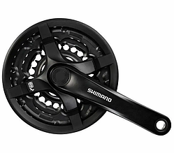 Шатуни комплект FC-TY301 SHIMANO TX 170мм 24/34/42Т 8/7/6 шв. з захистом чорний