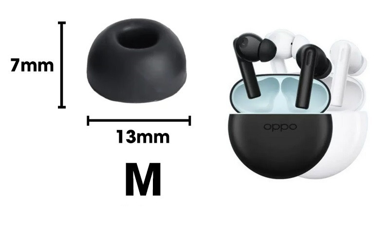 Амбушури OPPO Enco Buds 2 W33 Air 3 ZMI PurPods Pro Enco X2 Free 2 3 Huawei FreeBuds 4i 5i Чорні середні, фото 1