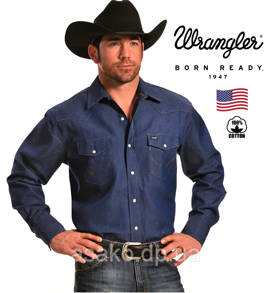 Джинсова сорочка чоловіча Wrangler® MS70119 Cowboy Cut / Оригінал з США/100% бавовна M(48-50)