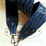 Широкий (гітарний) ремінь. Синій пітон, фото 2