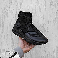 Черные текстильные мужские кроссовки Nike Huarache Gripp Zip Triple Black