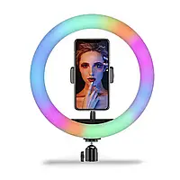 Кольцевая LED лампа RGB MJ26 26 см 1 крепление на телефон USB кольцевой свет для фото-видео сьемки