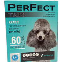 Капли PerFect TRIO для собак (фипронил, инвермектин) до 4 кг 0.6 мл. 1шт.