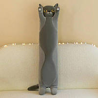 Мягкая игрушка подушка антистресс Кот батон подушка кот длинный Подушки-игрушки котик британский 50 см
